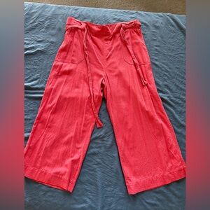 Elegant Red Wide-Leg Pants